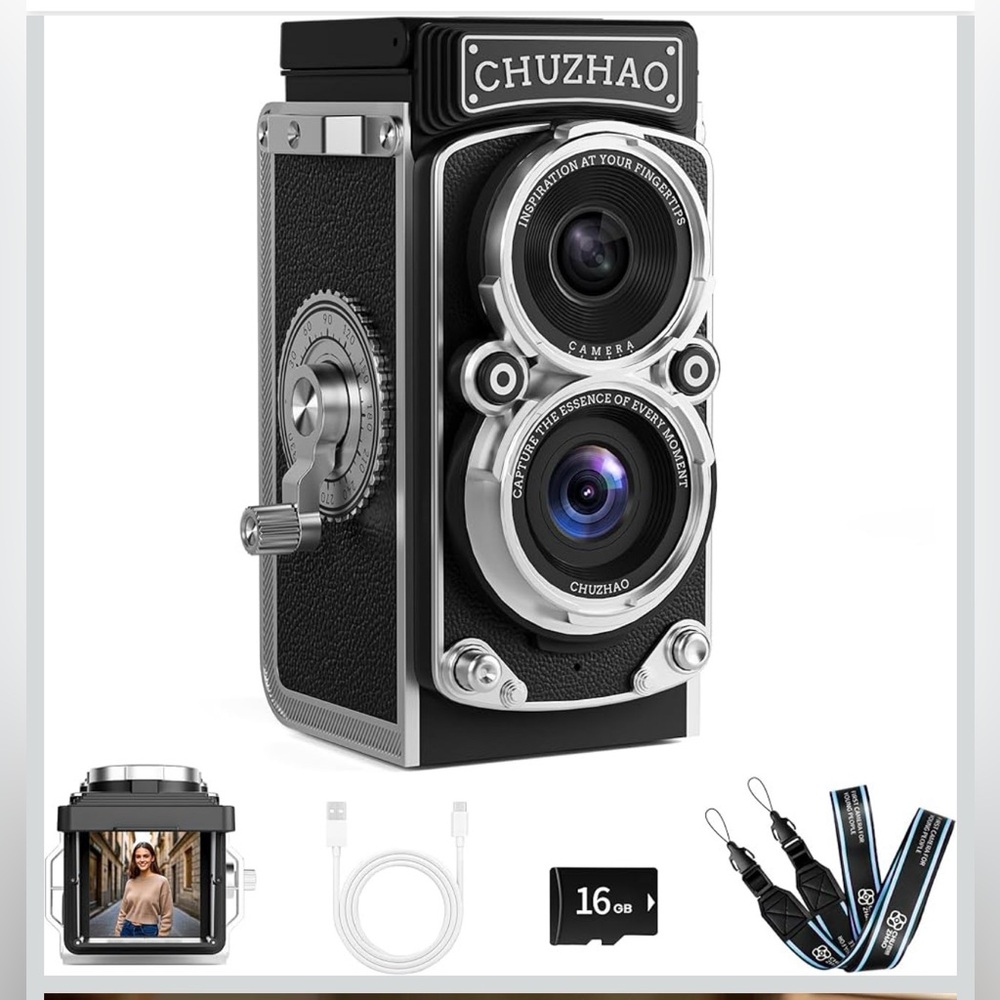 Mini Retro Digital Camera - Vintage TLR Style
